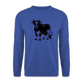 Bonte koe farm design – for young & old - Unisex Sweatshirt - royal blue - Front - Alina (178cm) & Michal (187cm)