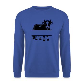 Cow Silhouette with Text Space – Farm Shirt - Unisex Sweatshirt - royal blue - Front - Alina (178cm) & Michal (187cm)
