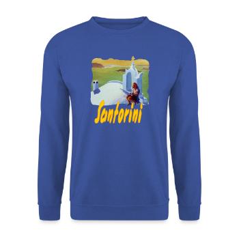 Santorini - Unisex Pullover - Royalblau - Vorne - Alina (178cm) & Michal (187cm)