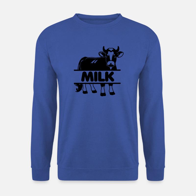 Milchkuh-Design mit 'MILK'-Stange - Unisex Pullover - Royalblau