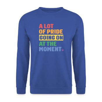 LGBTQ Pride Month - Viel Pride - Unisex Pullover - Royalblau - Vorne - Alina (178cm) & Michal (187cm)