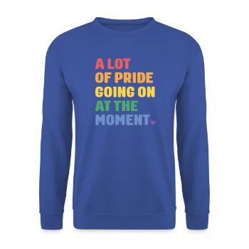LGBTQ Pride Month - Viel Pride - Unisex Pullover - Royalblau - Vorne - Alina (178cm) & Michal (187cm)