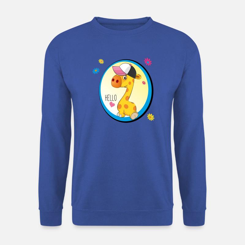 Giraffe sagt Hello - Unisex Pullover - Royalblau