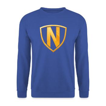 NERDY forever - NERDY HERO - Unisex Pullover - Royalblau - Vorne - Alina (178cm) & Michal (187cm)