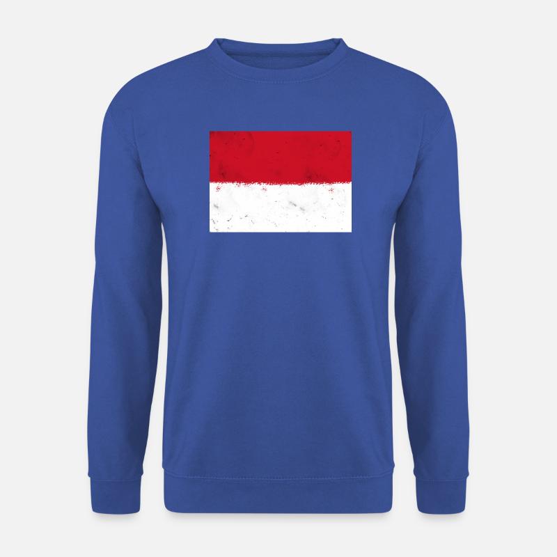 Flagge von Monaco - Unisex Pullover - Royalblau