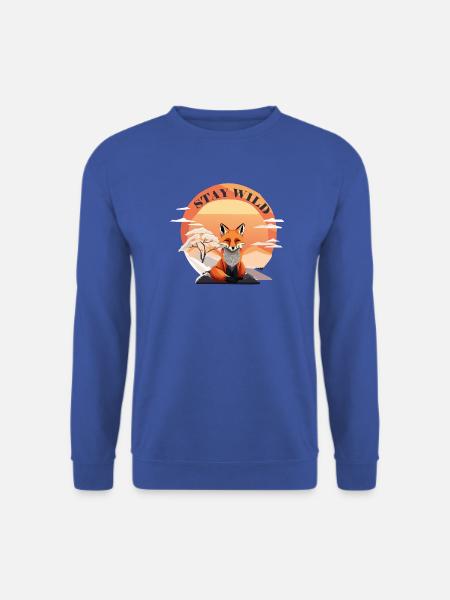 Meditierender Fuchs mit der Aufschrift Stay Wild - Unisex Pullover - Royalblau