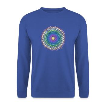 Mandala Sonnenschein - Unisex Pullover - Royalblau - Vorne - Alina (178cm) & Michal (187cm)