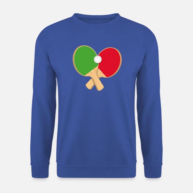Tischtennisschläger mit Ball–sportlich & dynamisch - Unisex Pullover - Royalblau