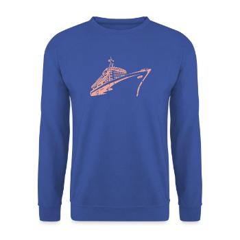 Kreuzfahrtschiff Kreuzfahrt Schiff Luxus - Unisex Pullover - Royalblau - Vorne - Alina (178cm) & Michal (187cm)