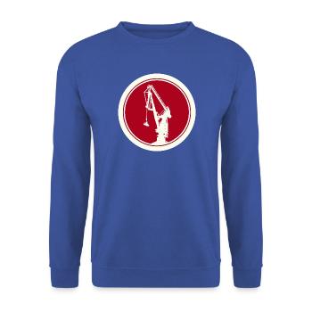 Hafenkran Silhouette 04 - Unisex Pullover - Royalblau - Vorne - Alina (178cm) & Michal (187cm)