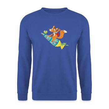 School enrollment fox, hooray, I'm a schoolchild! - Unisex Sweatshirt - royal blue - Front - Alina (178cm) & Michal (187cm)
