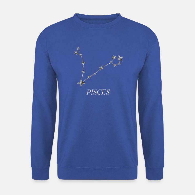 Pisces Sternbild – Minimalistische Silber-Konstell - Unisex Pullover - Royalblau