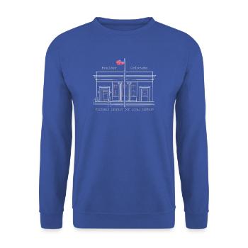 Boulder, Colorado, USA, Drawing Library - Unisex Sweatshirt - royal blue - Front - Alina (178cm) & Michal (187cm)