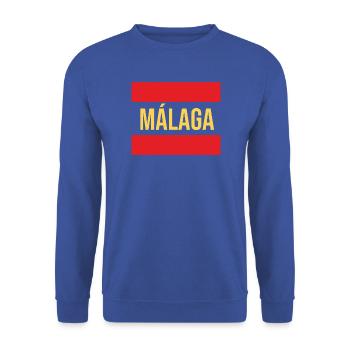 Design der regionalen Flagge von Málaga - Unisex Pullover - Royalblau - Vorne - Alina (178cm) & Michal (187cm)