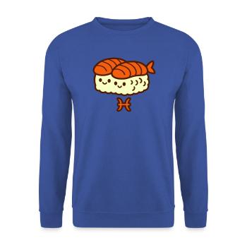 Fische Sternzeichen Foodie - Unisex Pullover - Royalblau - Vorne - Alina (178cm) & Michal (187cm)