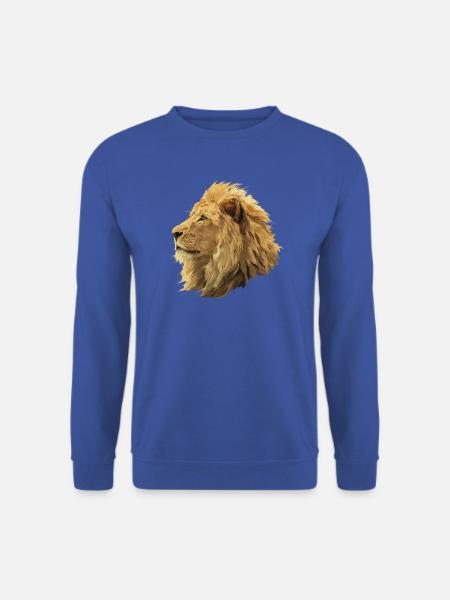 Majestätischer Löwenkopf im Digitalstil - Unisex Pullover - Royalblau