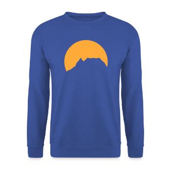 Grimming Sunset - Unisex Pullover - Royalblau - Vorne - Alina (178cm) & Michal (187cm)