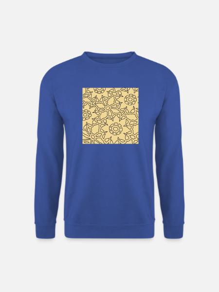Geometrisches Blumenmuster für Stickstoffe - Unisex Pullover - Royalblau