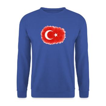 Türkei Fahne - Unisex Pullover - Royalblau - Vorne - Alina (178cm) & Michal (187cm)