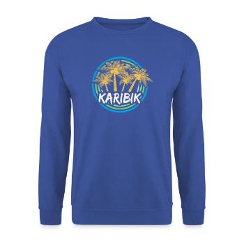Karibik als Urlaub - Unisex Pullover - Royalblau - Vorne - Alina (178cm) & Michal (187cm)