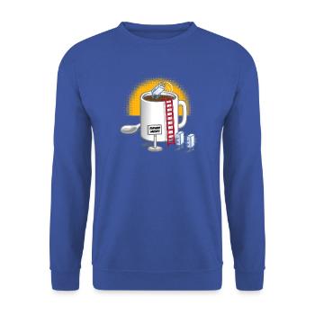 Kaffee und Zucker - Unisex Pullover - Royalblau - Vorne - Alina (178cm) & Michal (187cm)