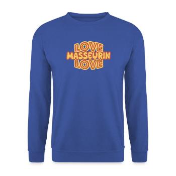 Masseurin - Unisex Pullover - Royalblau - Vorne - Alina (178cm) & Michal (187cm)