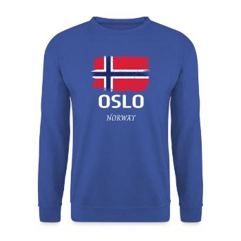 Oslo - Unisex Pullover - Royalblau - Vorne - Alina (178cm) & Michal (187cm)