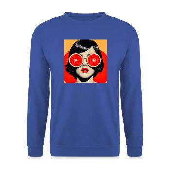 Moderne fruchtige Vision - Unisex Pullover - Royalblau - Vorne - Alina (178cm) & Michal (187cm)