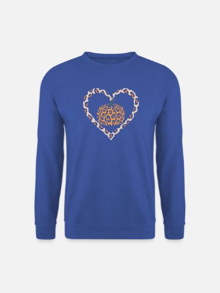 Leopard-Print Kürbis Herz Design - Unisex Pullover - Royalblau