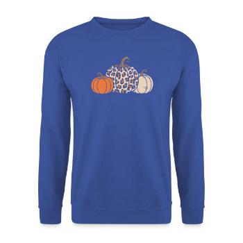 Kürbisse für Halloween - Unisex Pullover - Royalblau - Vorne - Alina (178cm) & Michal (187cm)