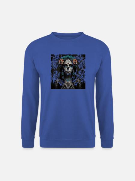 Dia de los Muertos Sugar Skull Porträt - Unisex Pullover - Royalblau