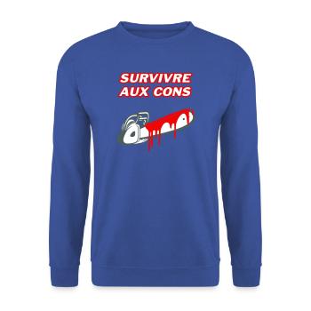 Die Idioten überleben - Unisex Pullover - Royalblau - Vorne - Alina (178cm) & Michal (187cm)