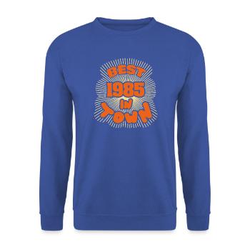 Town 1985 - Unisex Pullover - Royalblau - Vorne - Alina (178cm) & Michal (187cm)
