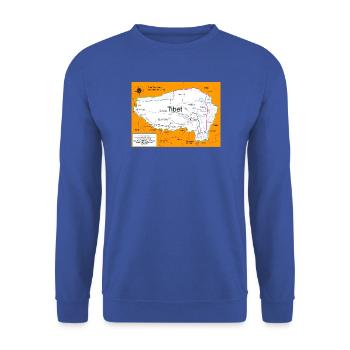 Historische Karte von Tibet 1914 - 1950 - Unisex Pullover - Royalblau - Vorne - Alina (178cm) & Michal (187cm)