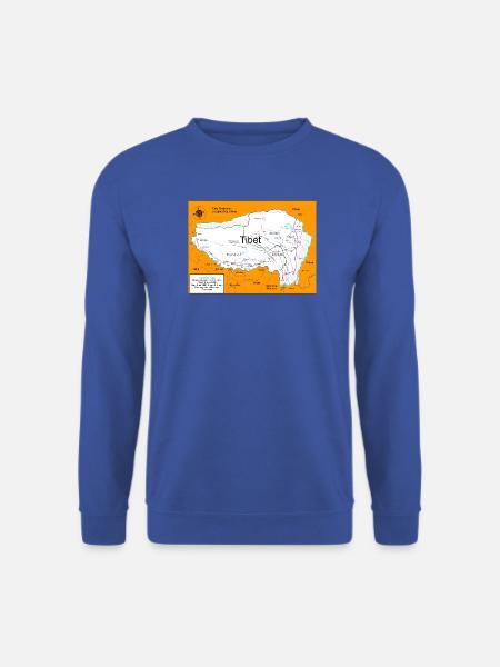 Historische Karte von Tibet 1914 - 1950 - Unisex Pullover - Royalblau