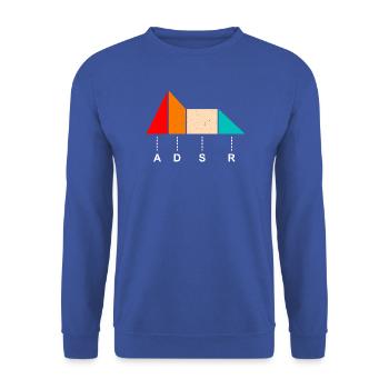 ADSR Sound Hüllkurve Synthesizer Envelope Klang - Unisex Pullover - Royalblau - Vorne - Alina (178cm) & Michal (187cm)