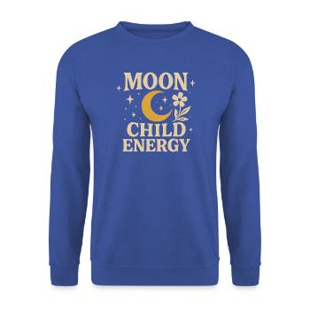 Mond und Blumenkind Energiedesign - Unisex Pullover - Royalblau - Vorne - Alina (178cm) & Michal (187cm)