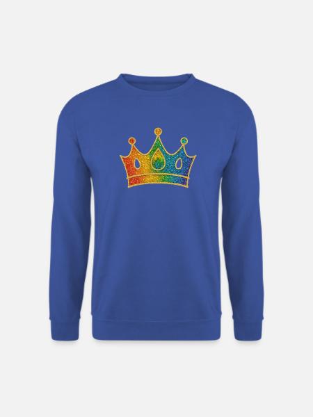 Glamouröse Regenbogen-Krone mit Glittereffekt - Unisex Pullover - Royalblau