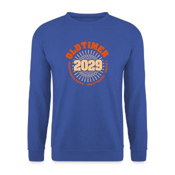 2029 - Unisex Pullover - Royalblau - Vorne - Alina (178cm) & Michal (187cm)