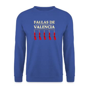 Fallas de Valencia Traca - Unisex Pullover - Royalblau - Vorne - Alina (178cm) & Michal (187cm)
