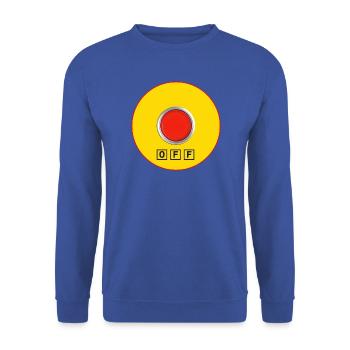 Stopp bei Logorrhoe - Unisex Pullover - Royalblau - Vorne - Alina (178cm) & Michal (187cm)