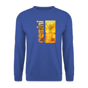 Sternzeichen Zwillinge - Unisex Pullover - Royalblau - Vorne - Alina (178cm) & Michal (187cm)