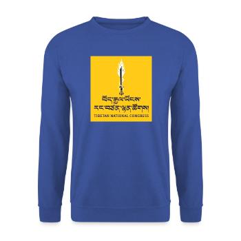 Emblem des Tibetischen Nationalkongresses - Unisex Pullover - Royalblau - Vorne - Alina (178cm) & Michal (187cm)