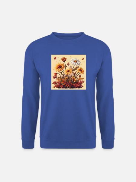 8-Bit Autumn Blooms - Unisex Pullover - Royalblau