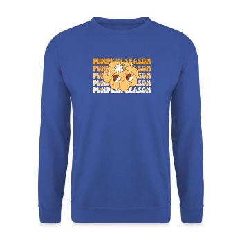 🎃 Pumpkin Season – Cute Retro Vibes 🍂✨ - Unisex Pullover - Royalblau - Vorne - Alina (178cm) & Michal (187cm)
