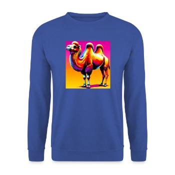 Kamel - Unisex Pullover - Royalblau - Vorne - Alina (178cm) & Michal (187cm)