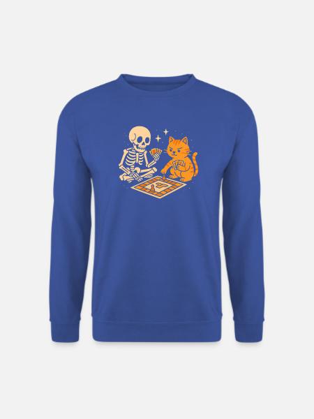 Skelett trifft Tiger beim Brettspiel - Unisex Pullover - Royalblau