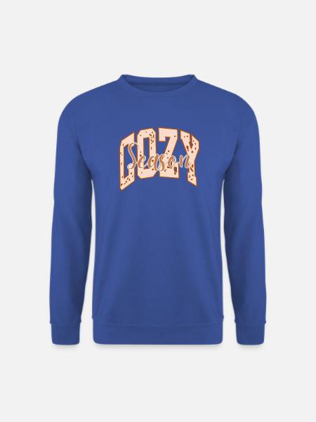 Cozy Season Explosionsmuster und fette Typografie - Unisex Pullover - Royalblau