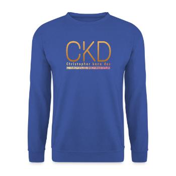 Christopher kann das  - Unisex Pullover - Royalblau - Vorne - Alina (178cm) & Michal (187cm)