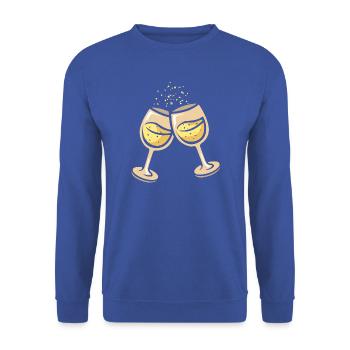 Sektgläser Cheers Party Illustration - Unisex Pullover - Royalblau - Vorne - Alina (178cm) & Michal (187cm)